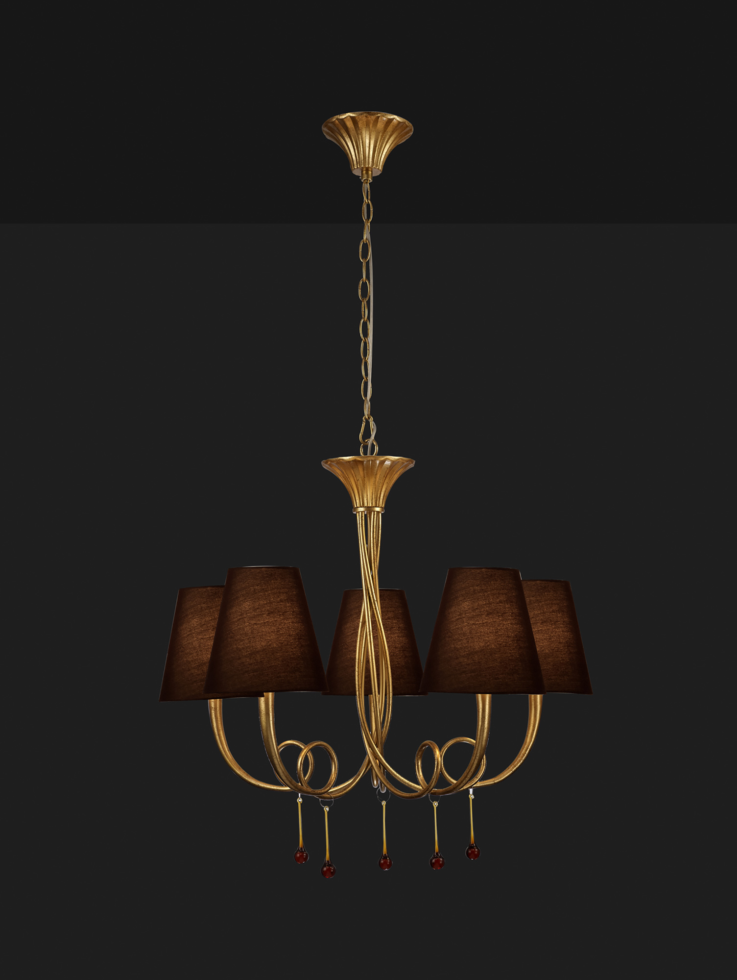 Paola Gold-Black Ceiling Lights Mantra Multi Arm Fittings